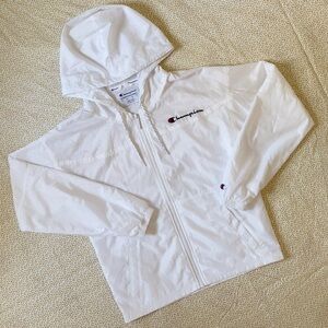 Champion Windbreaker Zip Up in White women’s size XS